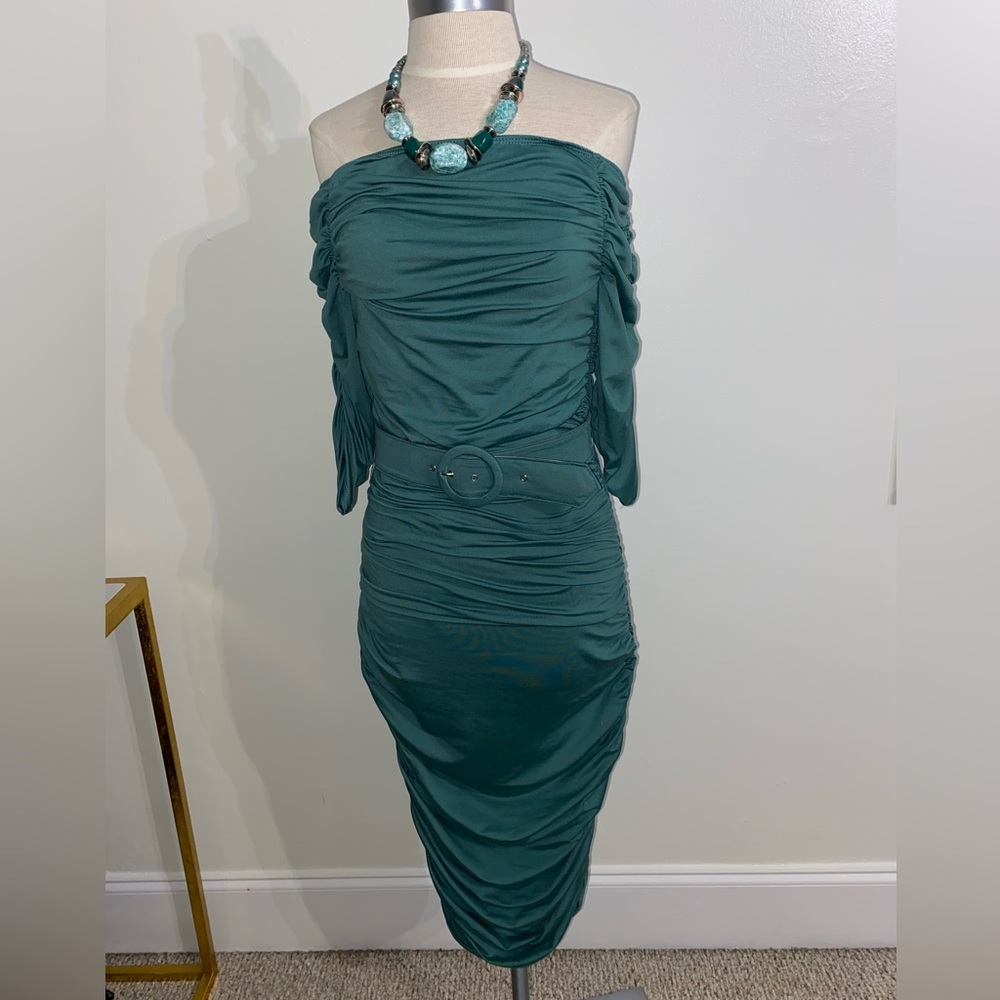 Teal Green Dress w/ Belt